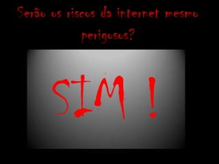 Serão os riscos da internet mesmo perigosos?SIM !