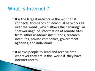 Internet Basics and Information | PPT
