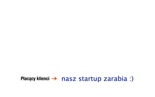 Płacący klienci   nasz startup zarabia :)
 