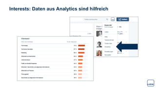 Interests: Daten aus Analytics sind hilfreich
 
