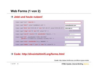HTML5 Update (am Internet-Briefing)