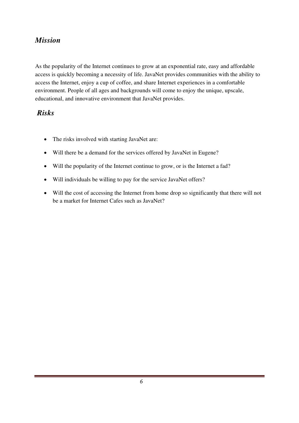 cafe business plan 1