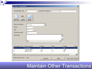 Maintain Other Transactions 