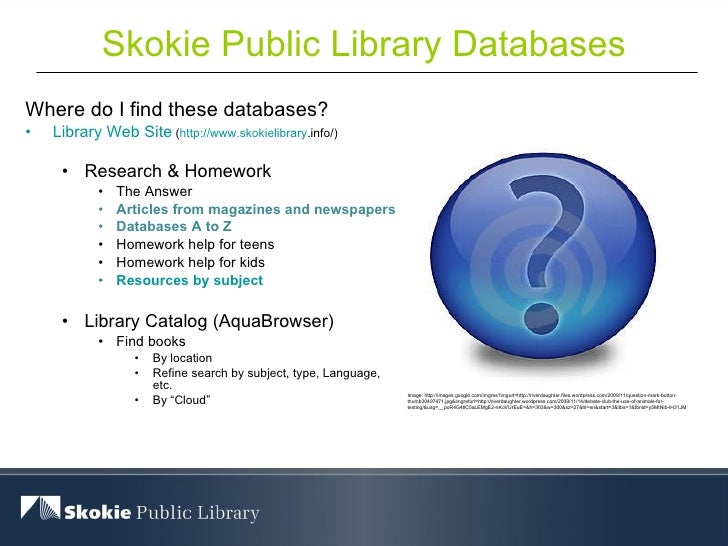Skokie public library homework help