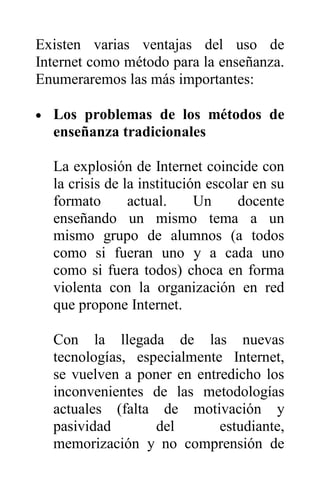 Internet como nuevo modelo educativo