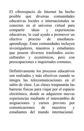 Internet como nuevo modelo educativo