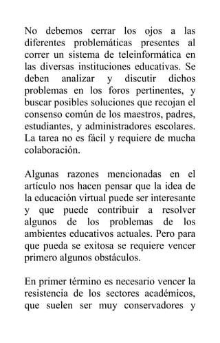 Internet como nuevo modelo educativo