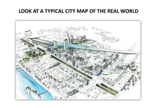LOOK AT A TYPICAL CITY MAP OF THE REAL WORLD
 