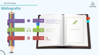 Bibliografia
Livros
Podcasts
Links
60%
• A quarta revolução industrial
• Aplicando a quarta revolução industrial
• Governança Digital 4.0
• IoT: como usar a internet das coisas
.
20%
• Data Science Academy
• GoEPIK
• Munio Security.
20%
Sugestões são bem vindas!
• WEF
• NIST
• IIoT World.
 