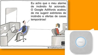 Eu acho que o meu alarme
de incêndio foi acionado.
O Google AdWords acabou
de me sugerir extintores de
incêndio e ofertas de casas
temporárias!
 