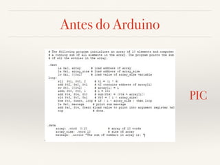 Antes do Arduino 
PIC 
 