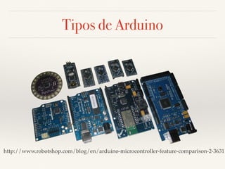 Tipos de Arduino 
http://www.robotshop.com/blog/en/arduino-microcontroller-feature-comparison-2-3631 
 