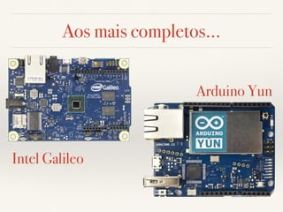 Aos mais completos… 
Intel Galileo 
Arduino Yun 
 