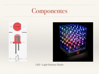 Componentes 
LED - Light Emissor Diodo 
 