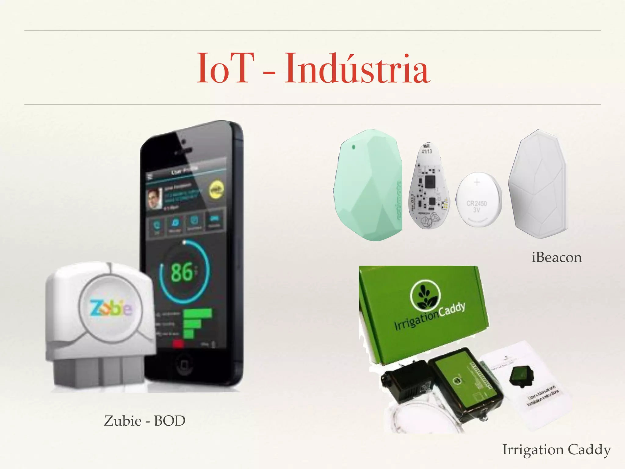 IoT - Indústria
Zubie - BOD
iBeacon
Irrigation Caddy
 