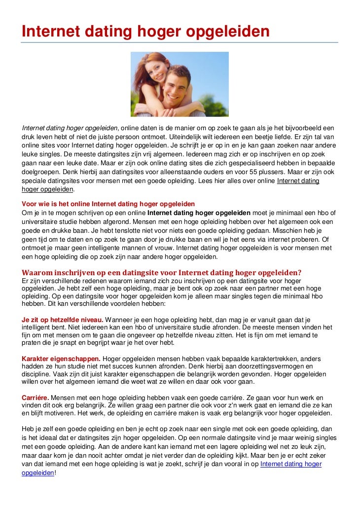 Online Dating alleen voor hoger opgeleiden RV vatten tank krok upp