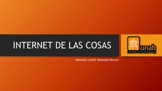 INTERNET DE LAS COSAS
Manuela Lizeth Velandia Rincon
 