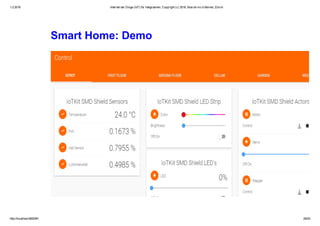 1.2.2016 Internet der Dinge (IoT) für Integratoren, Copyright (c) 2016, Marcel mc­b Bernet, Zürich
http://localhost:8000/#1 29/53
Smart Home: Demo
 