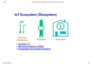 1.2.2016 Internet der Dinge (IoT) für Integratoren, Copyright (c) 2016, Marcel mc­b Bernet, Zürich
http://localhost:8000/#1 5/53
IoT Ecosystem (Ökosystem)
Industrie 4.0
Machine­to­Machine (M2M)
Eingebettete (Embedded) Systeme
 