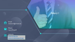 Merci !
Website
www.smals.be
www.smalsresearch.be/
Phone
+3227875928
Email
research@smals.be
 