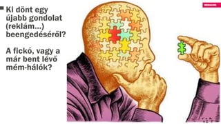 Ki dönt egy
újabb gondolat
(reklám…)
beengedéséről?
A fickó, vagy a
már bent lévő
mém-hálók?
 