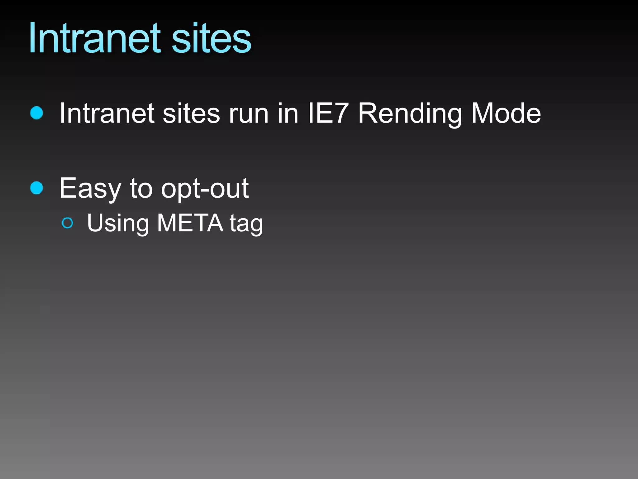 Internet Explorer 8 Developer Overview