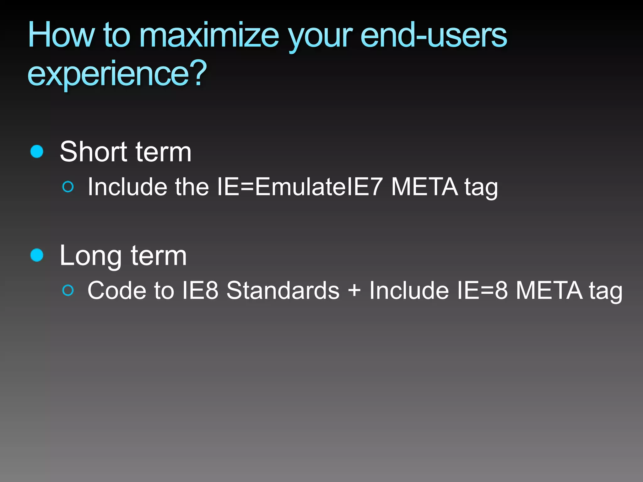 Internet Explorer 8 Developer Overview
