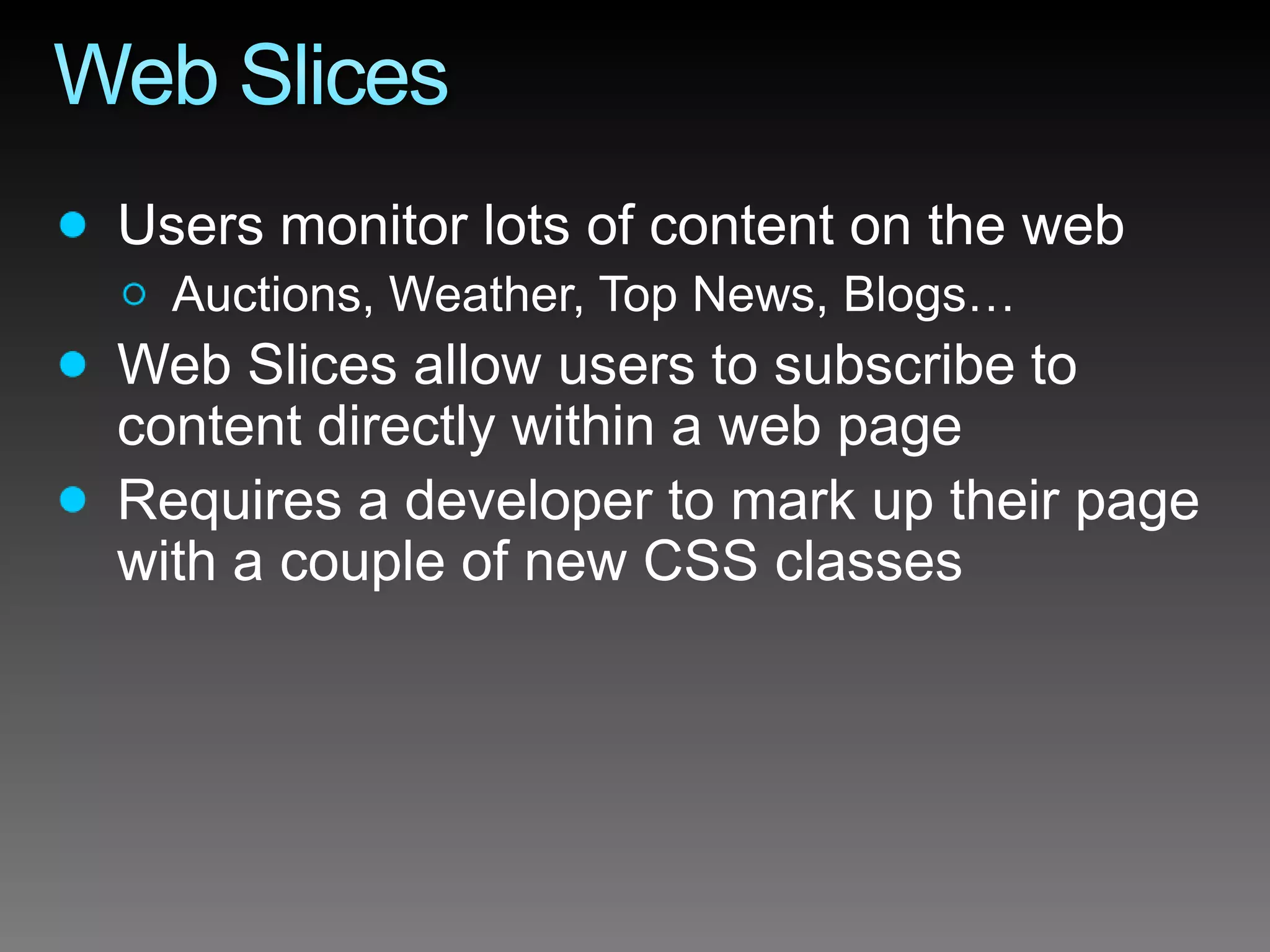 Internet Explorer 8 Developer Overview