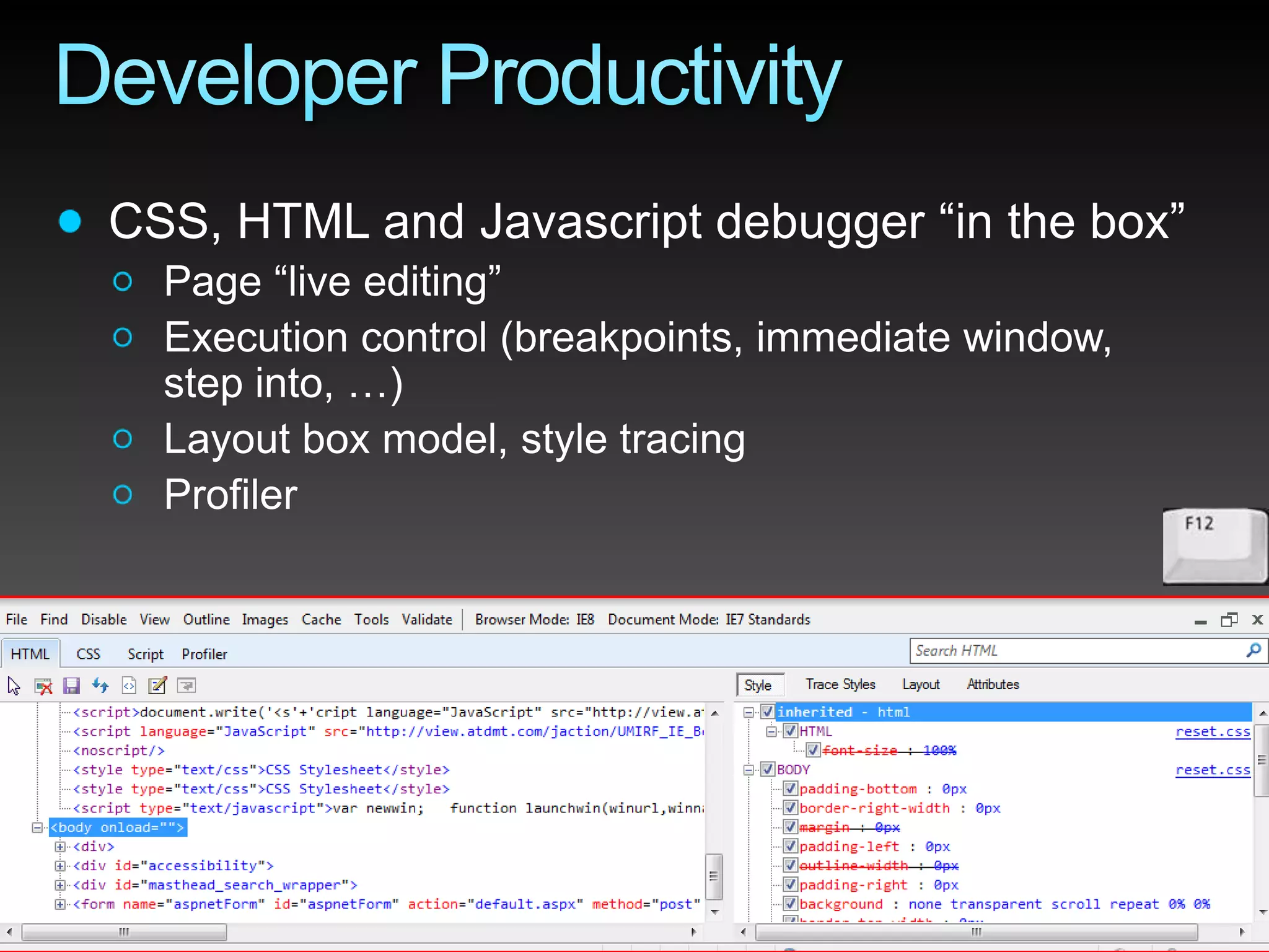 Internet Explorer 8 Developer Overview