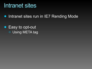 Internet Explorer 8 Developer Overview
