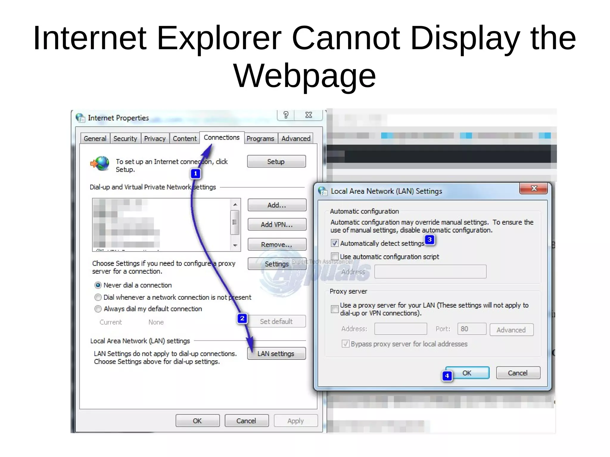 Internet Explorer Cannot Display the
Webpage
Why Internet Explorer Cannot Display the Webpage
Internet Explorer is a popular web browser that is an integral part of the Windows operating system.
and many of users have reported getting the error Internet Explorer cannot display the webpage.
when they try to access a website on IE.
 