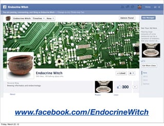 www.facebook.com/EndocrineWitch
Friday, March 22, 13
 