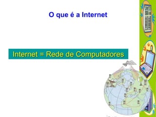 O que é a Internet

Internet = Rede de Computadores

 