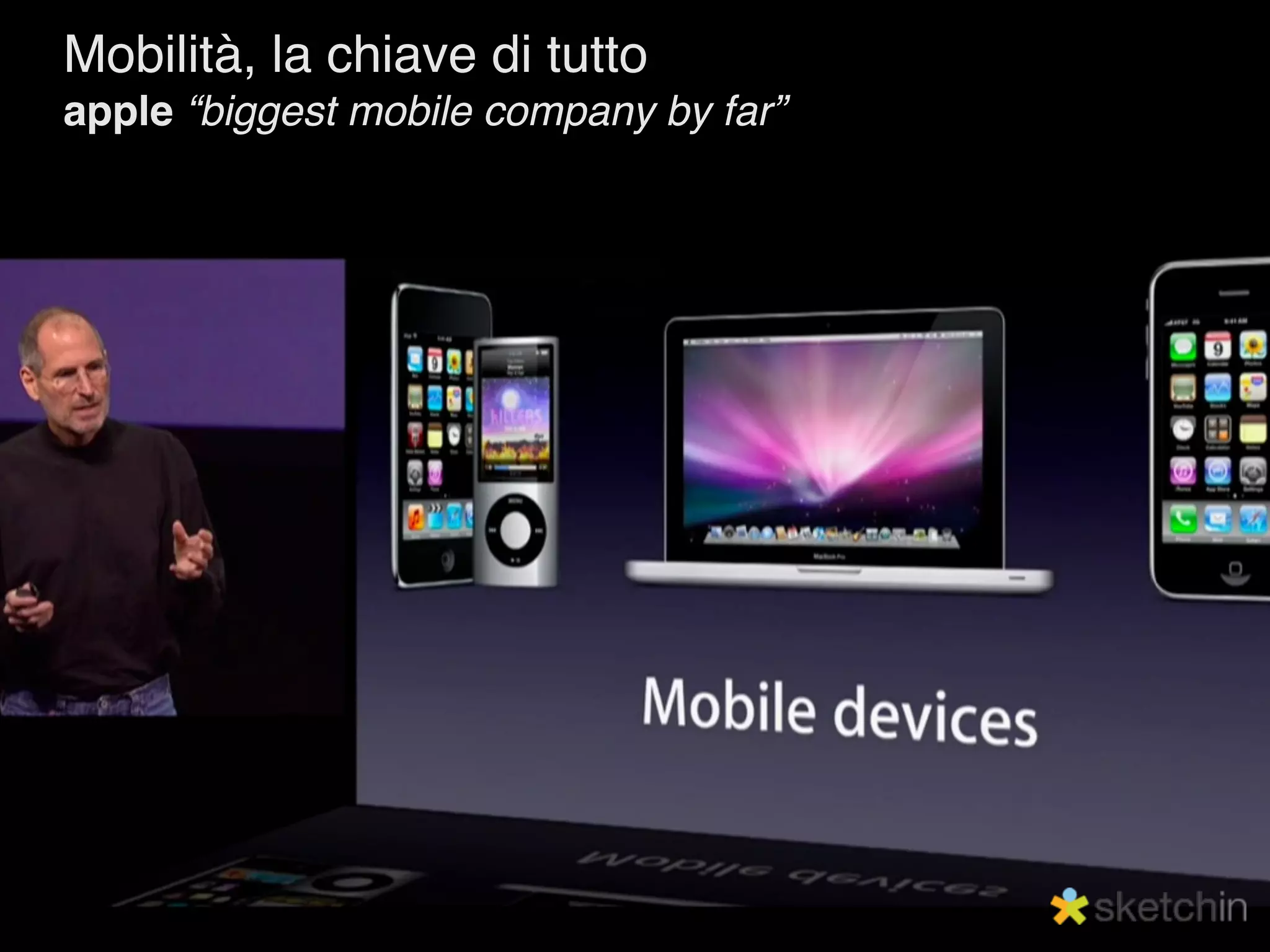 Mobilità, la chiave di tutto
apple “biggest mobile company by far”
 