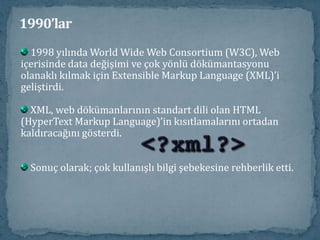 1990’lar1990 yılında NSFnet ile özel şirketlerin ortak işletmesi ilebaşlayan özelleştirme süreci, 1995 yılı mayıs ayında Ulusal Bilim Vakfı (NSF)'nın internet Omurga işletmeciliğinden tamamen çekilmesi ile tamamlandı. 1995 yılından itibaren ABD internet omurga işletimi,tamamen özel işleticilerin eline geçti. 