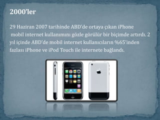 2000’ler1 Ocak 2006 tarihinde İsveç’te korsan partisi kuruldu.Digital ulus olarak isimlendirilen internet kullanıcıları veBitTorrent paylaşım platformlarının haklarını korumak içinkurulan ilk parti oldu.  2006 yılında Google, Youtube’u $ 1,5 milyara satın aldı.Eylül, 2006 tarihinden sonra Facebook yabancı üniversiteöğrencilerine giriş yapmasına imkan tanıdı.