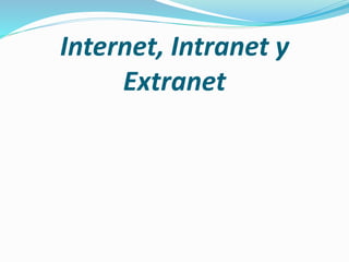 Internet, Intranet y
Extranet
 