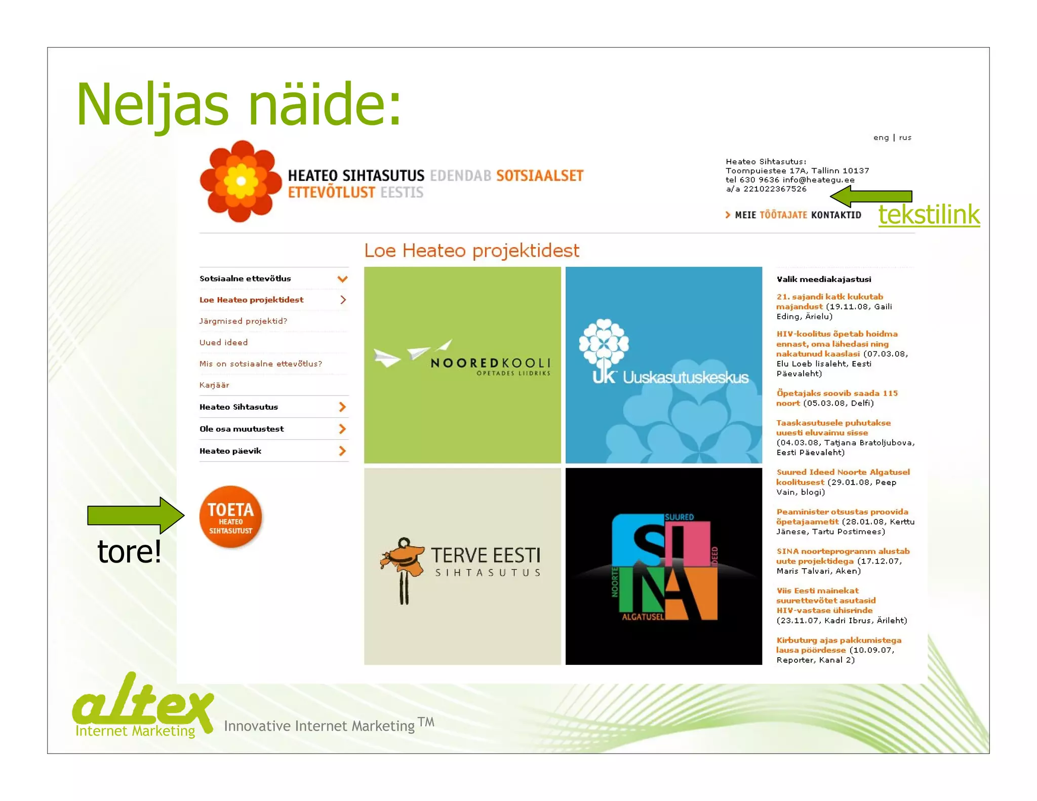 Carol Tikerperi - Internet ja annetused