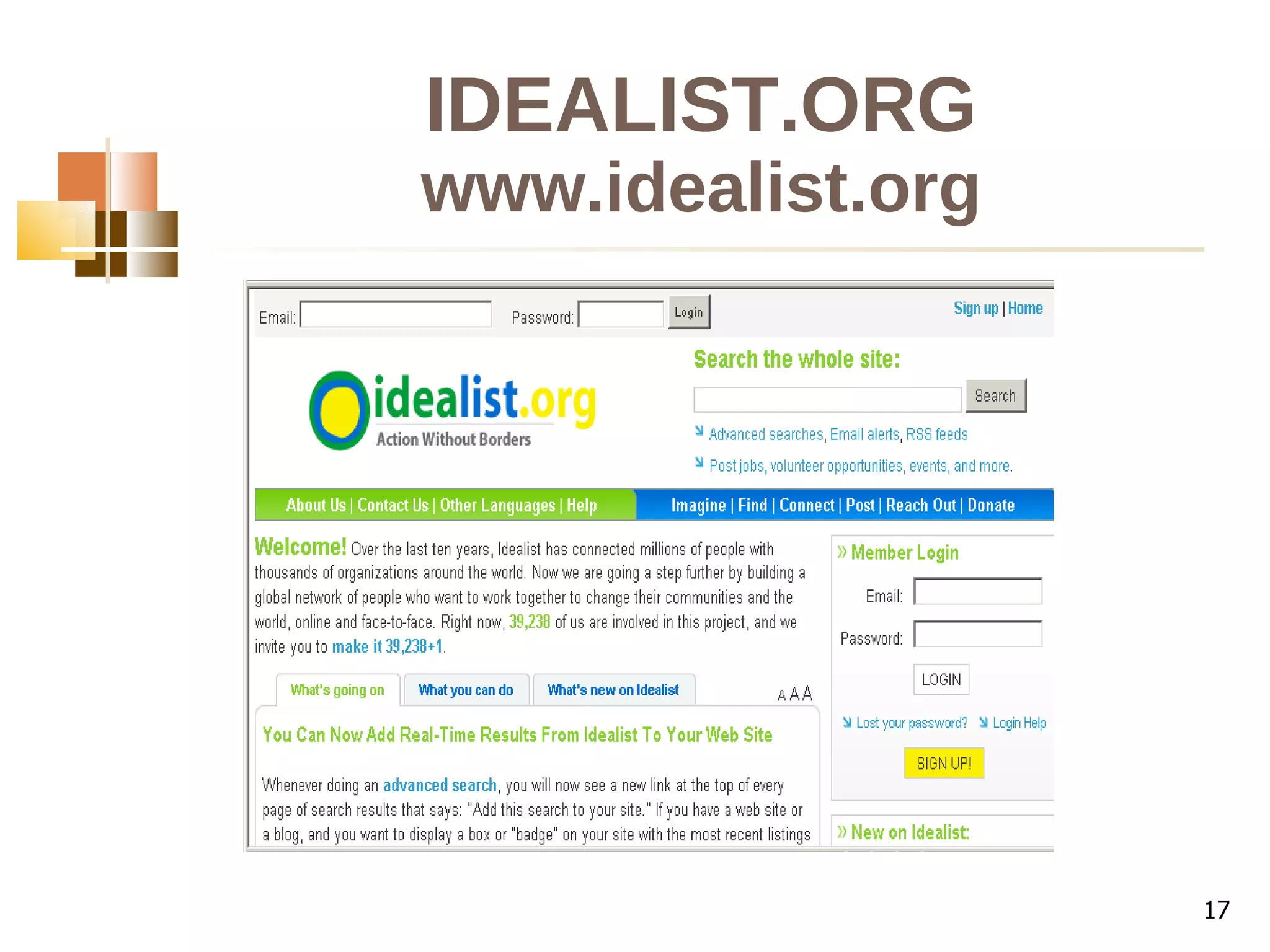 IDEALIST.ORG www.idealist.org 