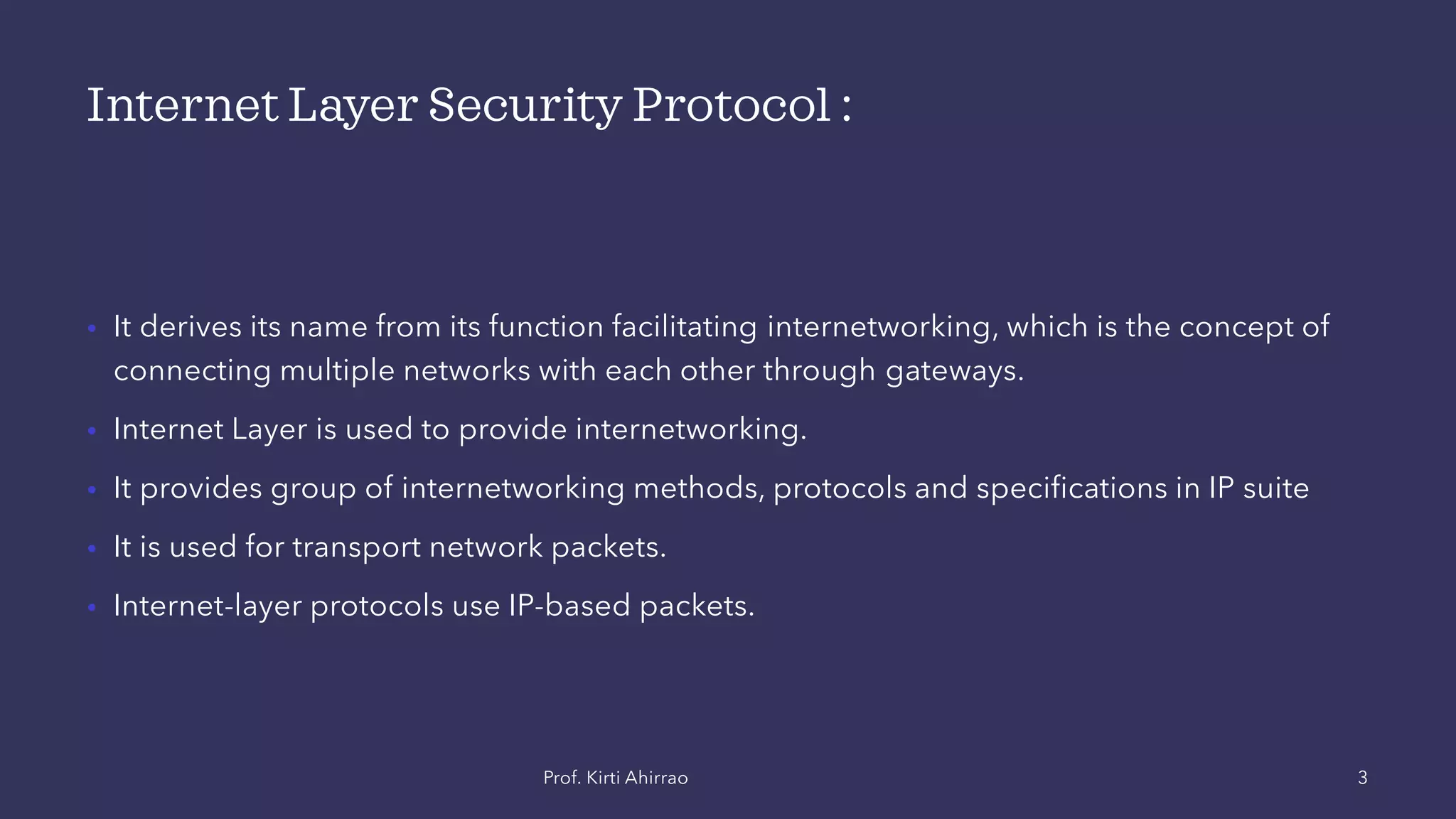 Internet layer security protocol & IPsec | PPT