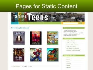 Pages for Static Content 