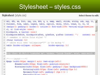 Stylesheet – styles.css 