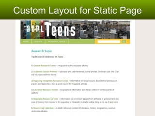 Custom Layout for Static Page 
