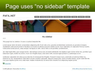 Page uses “no sidebar” template 