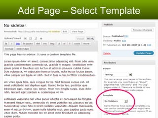 Add Page – Select Template 