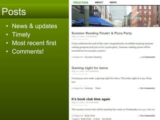 Posts News & updates Timely Most recent first Comments! 