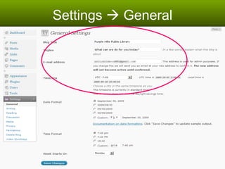 Settings    General 