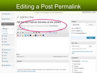 Editing a Post Permalink 