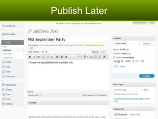 Publish Later 