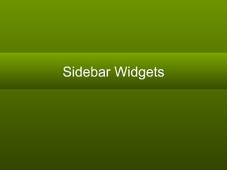 Sidebar Widgets 